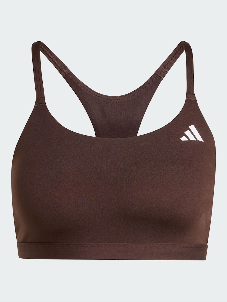 adidas Brown Optime Essentials Workout Light Support Bra - Image 5 of 5 adidas Brown Optime Essentials Workout Light Support Bra - Image 5 of 5