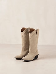 Alohas Beige Liberty Suede Leather Boots - Image 7 of 7