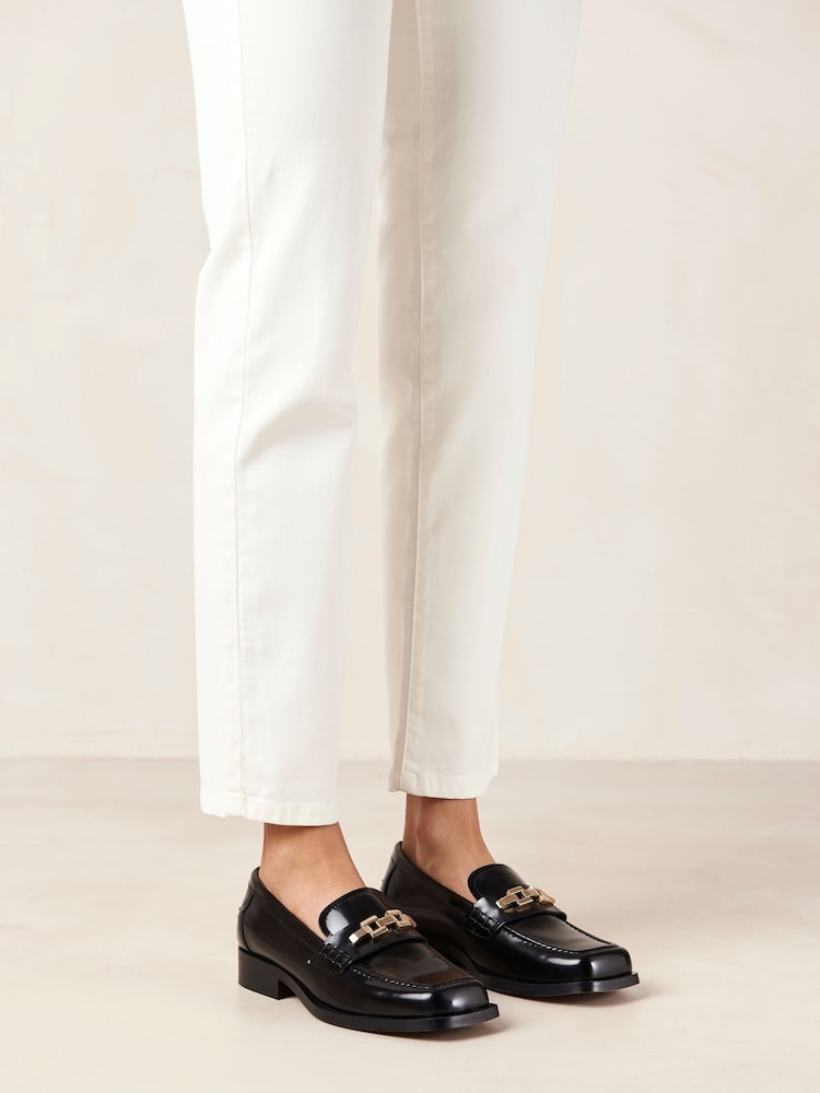 Alohas Black Elliot Leather Loafers - Image 1 of 3