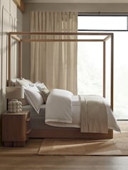 N. Premium Ivory with Toffee Box Baretta Collection Luxe 600 Thread Count 100% Cotton Sateen Luxury Duvet Cover And Pillowcase Set - Image 2 of 6