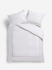 N. Premium Ivory with Toffee Box Baretta Collection Luxe 600 Thread Count 100% Cotton Sateen Luxury Duvet Cover And Pillowcase Set - Image 6 of 6