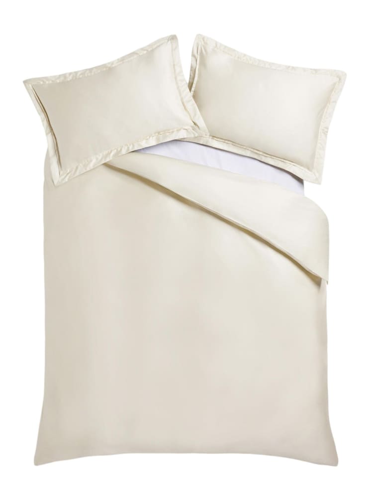 Ivory Collection Luxe 1000 Thread Count 100% Cotton Sateen Oxford Luxury Duvet Cover and Pillowcase Set - Image 4 of 4