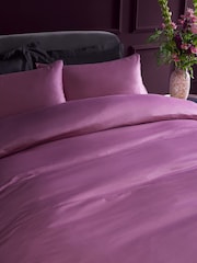 Orchid Pink 400 Thread Count 100% Egyptian Cotton Sateen Luxury Duvet Cover and Pillowcase Set - Image 2 of 3