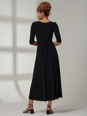 Jolie Moi Black Parker 3/4 Sleeve Maxi Dress - Image 2 of 6