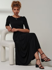 Jolie Moi Black Parker 3/4 Sleeve Maxi Dress - Image 5 of 6