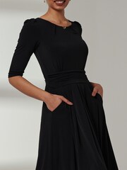 Jolie Moi Black Parker 3/4 Sleeve Maxi Dress - Image 6 of 6