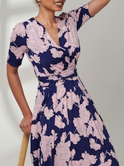 Jolie Moi Mid Blue Kenzie Half Sleeve Jersey Maxi Dress - Image 3 of 6