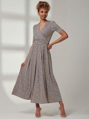 Jolie Moi Natural Kenzie Half Sleeve Jersey Maxi Dress - Image 1 of 6