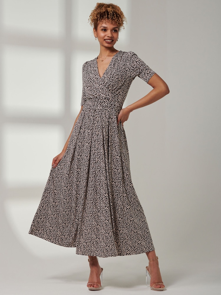 Jolie Moi Natural Kenzie Half Sleeve Jersey Maxi Dress - Image 1 of 6