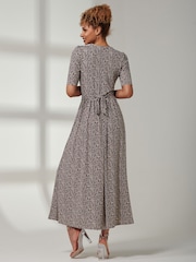 Jolie Moi Natural Kenzie Half Sleeve Jersey Maxi Dress - Image 2 of 6