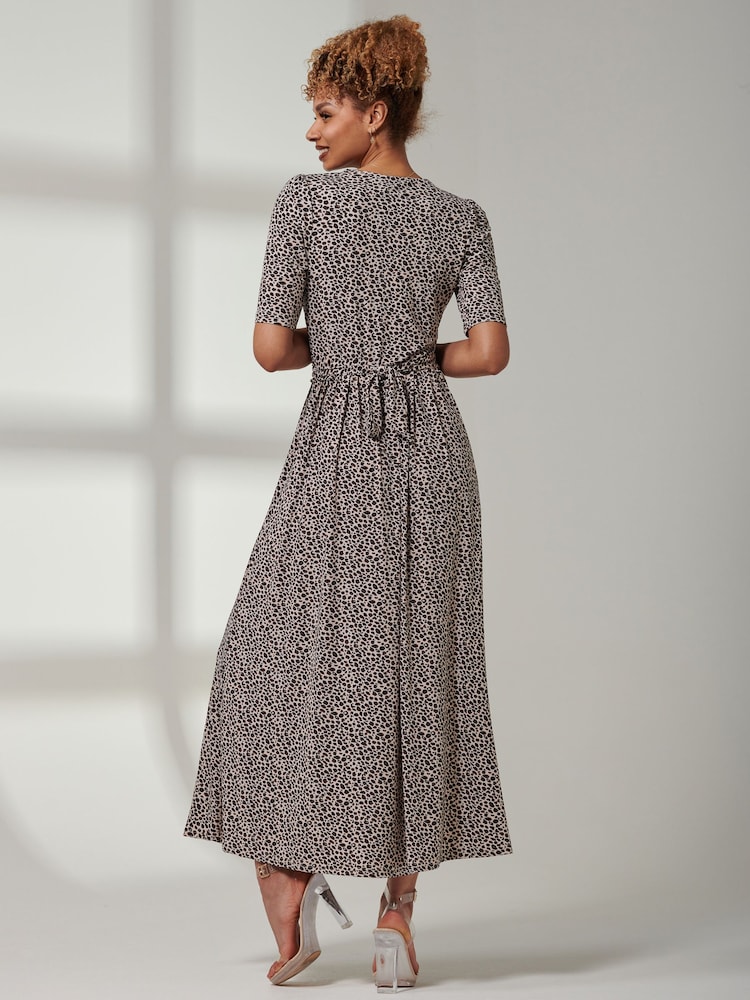 Jolie Moi Natural Kenzie Half Sleeve Jersey Maxi Dress - Image 2 of 6