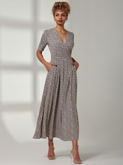 Jolie Moi Natural Kenzie Half Sleeve Jersey Maxi Dress - Image 6 of 6