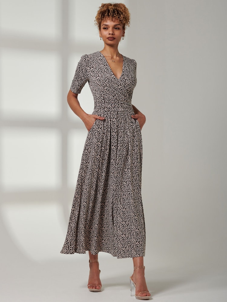 Jolie Moi Natural Kenzie Half Sleeve Jersey Maxi Dress - Image 6 of 6