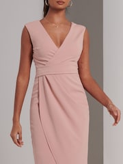 Pink - Jolie Moi Kiana Gerafftes Bodycon-Kleid mit Wickeldesign - Bild 3 von 6