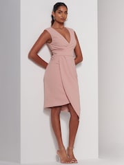 Pink - Jolie Moi Kiana Gerafftes Bodycon-Kleid mit Wickeldesign - Bild 6 von 6