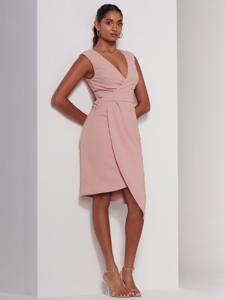 Rosa - Vestido ajustado con diseño cruzado y fruncido Kiana de Jolie Moi - Imagen 6 de 6 Rosa - Vestido ajustado con diseño cruzado y fruncido Kiana de Jolie Moi - Imagen 6 de 6