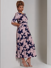 Jolie Moi Blue Parker 3/4 Sleeve Maxi Dress - Image 4 of 6