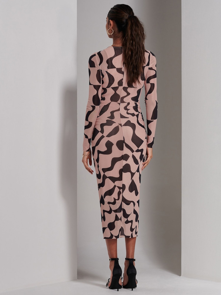 Jolie Moi Gionna Langärmeliges Midaxi-Kleid aus Netzstoff - Bild 2 von 6 Jolie Moi Gionna Langärmeliges Midaxi-Kleid aus Netzstoff - Bild 2 von 6