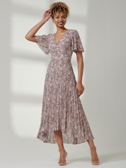 Jolie Moi Reita Pleated High-Low Hem Dress - Bild 1 von 6
