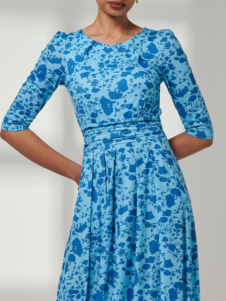 Buy Jolie Moi Mid Blue Goldie 3/4 Sleeve Jersey Maxi Dress from Next USA