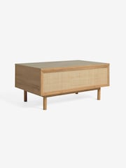 MADE.COM Oak Effect Pavia Rattan Coffee Table to Desk - Image 6 of 7