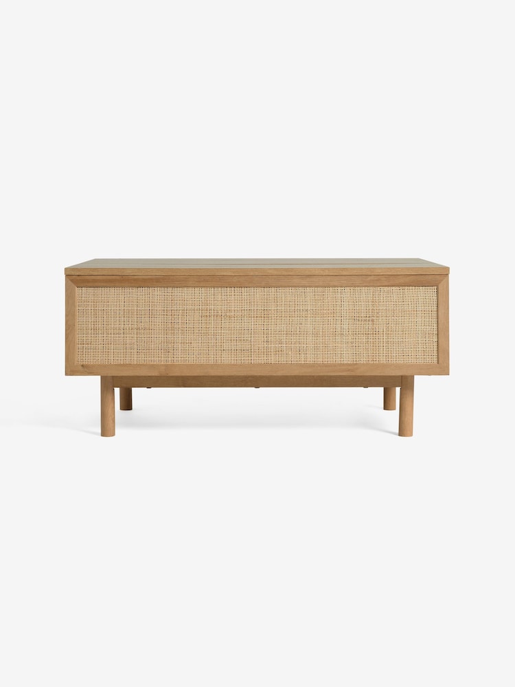 MADE.COM Oak Effect Pavia Rattan Coffee Table to Desk - Image 7 of 7