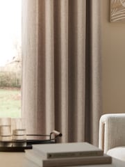 Natural Soft Weave Linen Blend Eyelet Lined Curtains - Image 2 of 6