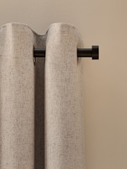 Natural Soft Weave Linen Blend Eyelet Lined Curtains - Image 5 of 6