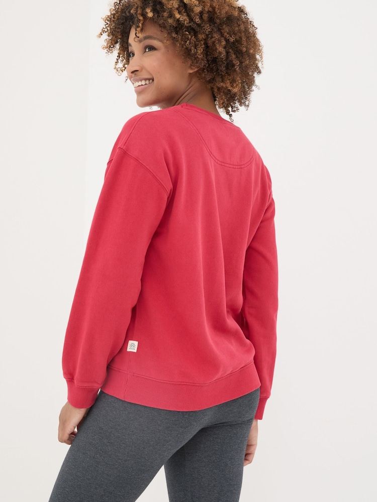 FatFace Georgia Red Crew Neck Sweatshirt - Image 2 of 5