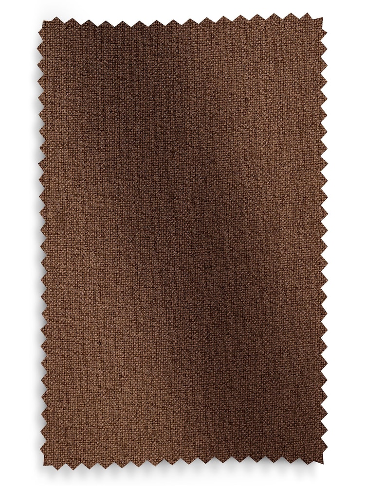 Rust Brown Soft Weave Linen Blend Eyelet Lined Curtains - Image 6 of 6
