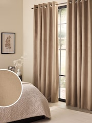 Natural Sand Matte Velvet Blackout/Thermal Curtains - Image 1 of 8