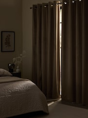 Natural Sand Matte Velvet Blackout/Thermal Curtains - Image 3 of 8