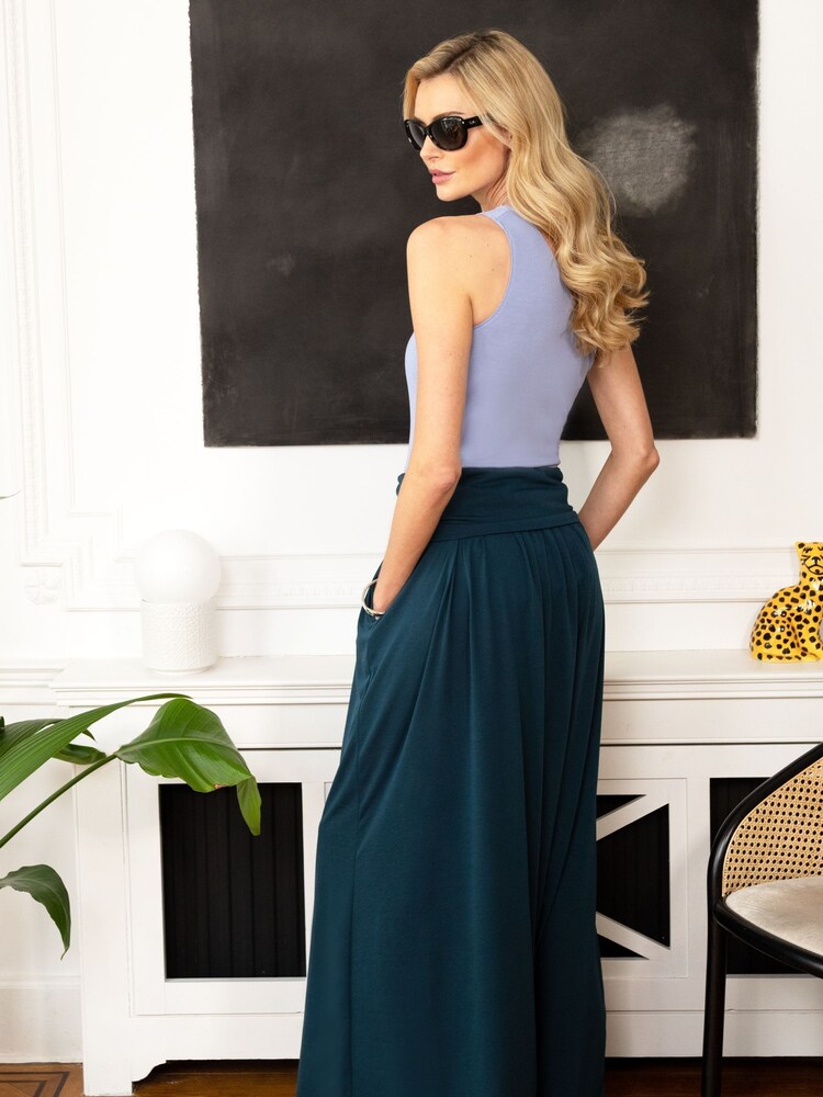Hot Squash Blue Roll Top Maxi Skirts - Image 2 of 3