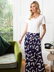 Hot Squash Blue Roll Top Maxi Skirts - Image 1 of 3
