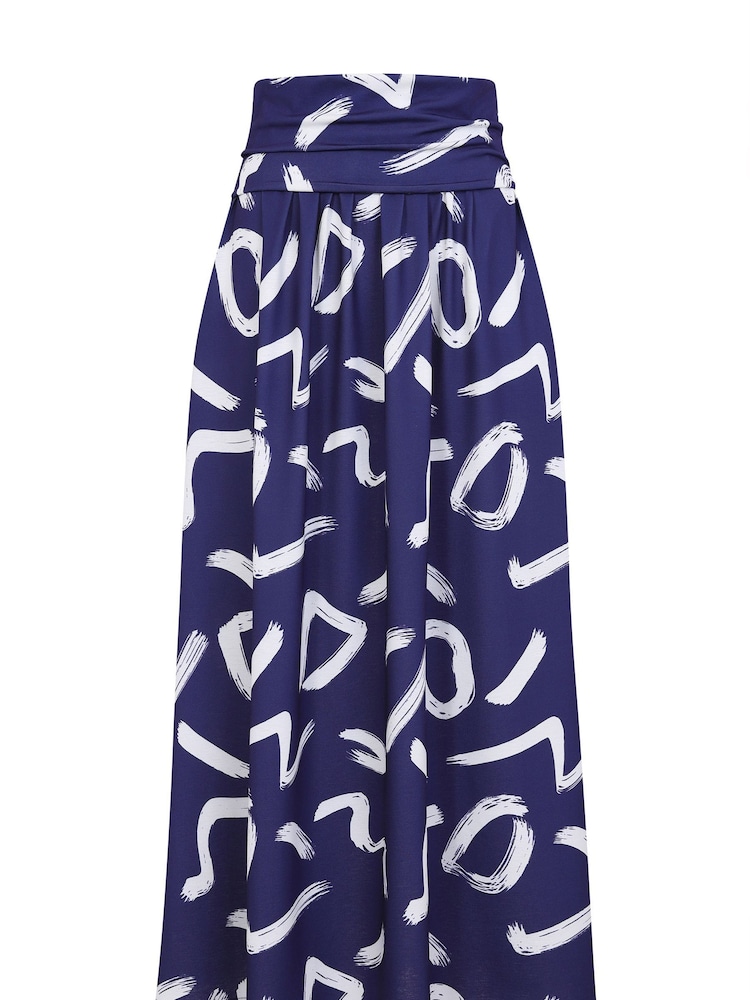 Hot Squash Blue Roll Top Maxi Skirts - Image 3 of 3