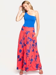Hot Squash Red Roll Top Maxi Skirts - Image 1 of 3