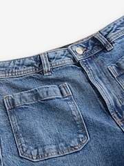 Dark Blue Patch Pocket Wide Leg Jeans - Image 9 of 10