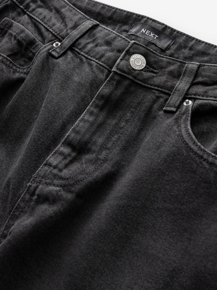 Noir - Brodé 100% Coton Ample Jeans - Image 6 of 7