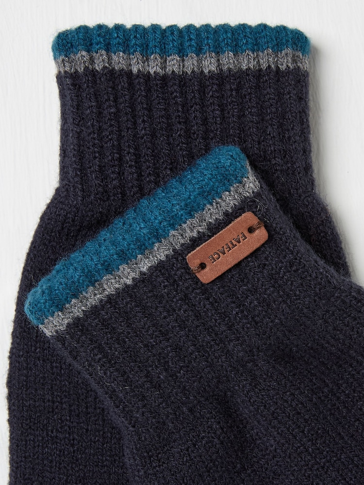 FatFace Navy Lewis Touchscreen Gloves - Image 2 of 2 FatFace Navy Lewis Touchscreen Gloves - Image 2 of 2