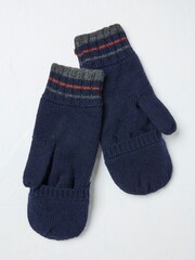 FatFace Navy Overflap Gloves - Image 1 of 2