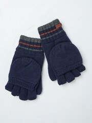 FatFace Navy Overflap Gloves - Image 2 of 2