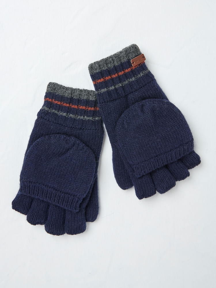 FatFace Navy Overflap Gloves - Image 2 of 2 FatFace Navy Overflap Gloves - Image 2 of 2