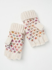FatFace Ivory Spacedye Overflap Gloves - Image 1 of 4