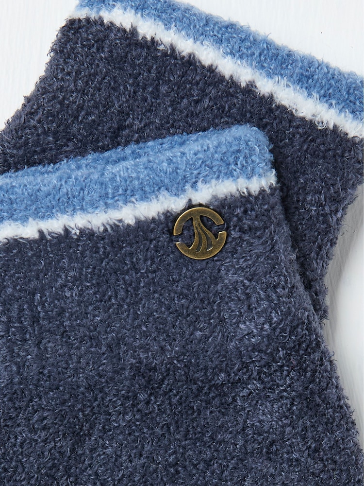 FatFace Navy Chenille Gloves - Image 2 of 2 FatFace Navy Chenille Gloves - Image 2 of 2