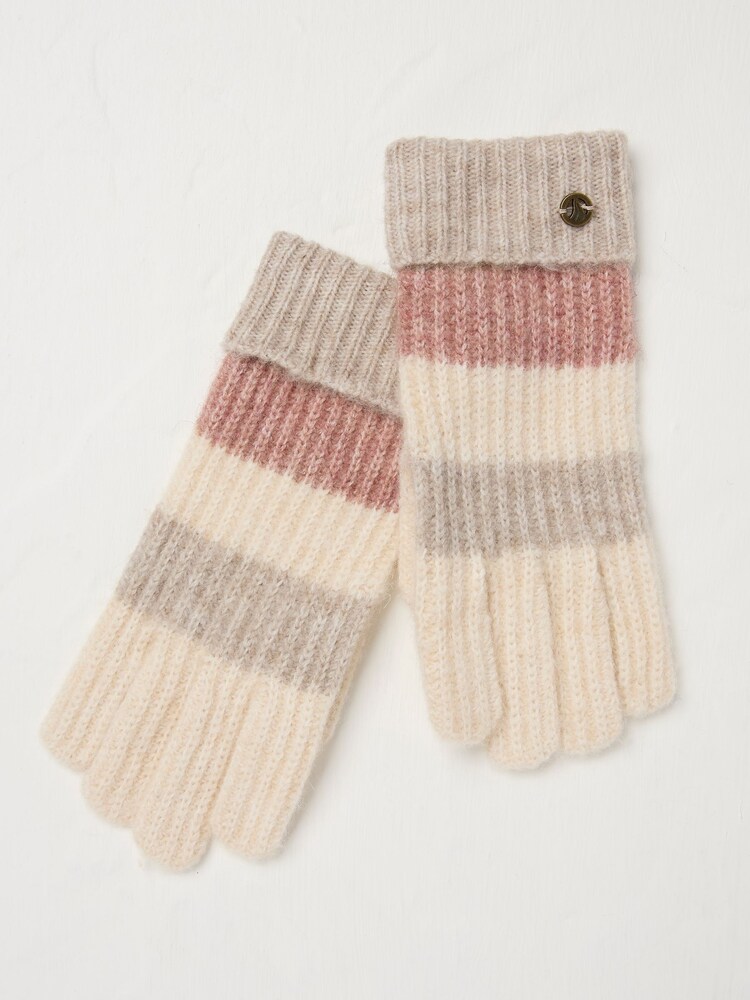 FatFace Natural Colourblock Gloves - Image 1 of 2 FatFace Natural Colourblock Gloves - Image 1 of 2