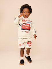 Cream/Red Cars Sweatshirt and Shorts Set (9mths-8yrs) - Image 1 of 9