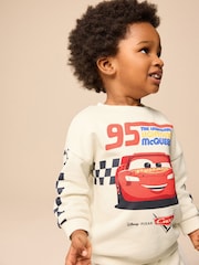 Cream/Red Cars Sweatshirt and Shorts Set (9mths-8yrs) - Image 2 of 9