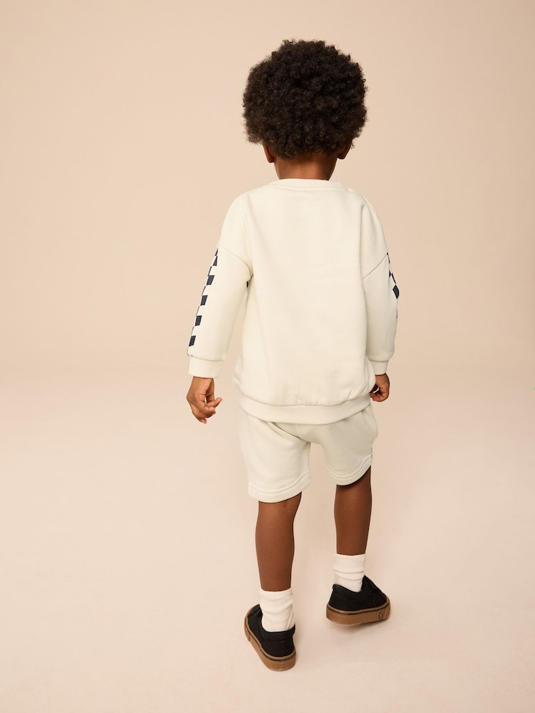 Cream/Red Cars Sweatshirt and Shorts Set (9mths-8yrs) - Image 3 of 9