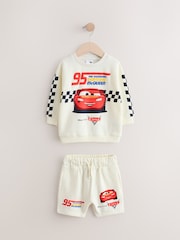 Cream/Red Cars Sweatshirt and Shorts Set (9mths-8yrs) - Image 5 of 9