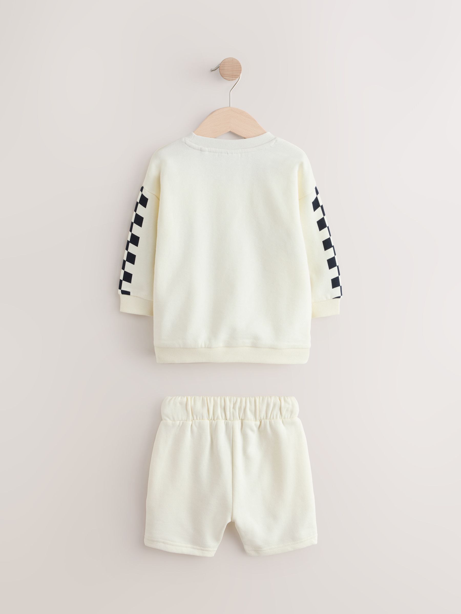 Buy Cream/Red Cars Sweatshirt and Shorts Set (9mths-8yrs